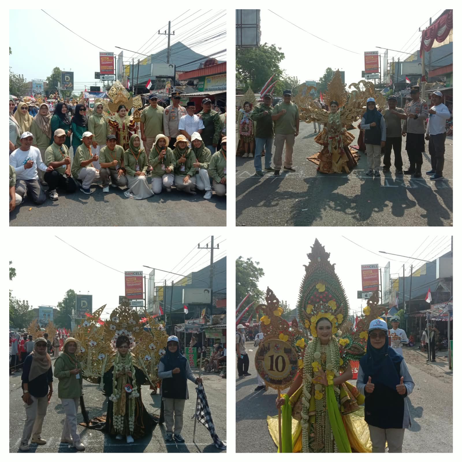Ratusan Pelajar SMPN 1 Gondang Dan SMPN 2 Gondang ikut Memeriahkan Pawai Budaya HUT ke-81 RI