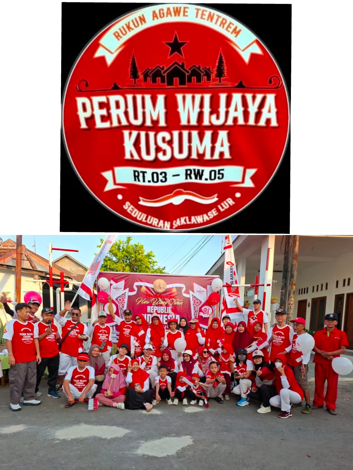 Jalan Santai Meriahkan HUT RI Ke-81,Warga Perumahan Wijaya Kusuma RT 03 RW 05 Pati
