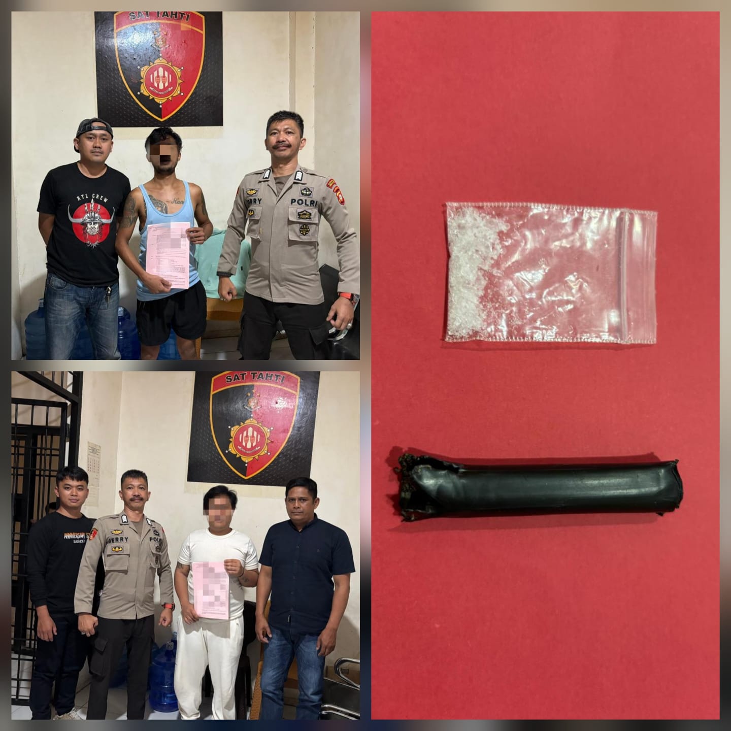 *Sat Resnarkoba Polres Toraja Utara Ringkus 2 Pria Bertato Atas Kepemilikan Sabu di Tallunglipu*