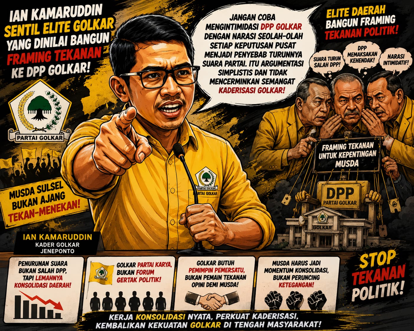 Ian Kamaruddin, Sentil Elite Golkar yang Dinilai Bangun Tekanan Politik ke DPP Jelang Musda Sulsel