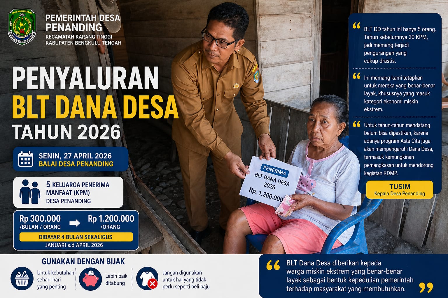 Pemdes Penanding Bagikan BLT DD TA 2025