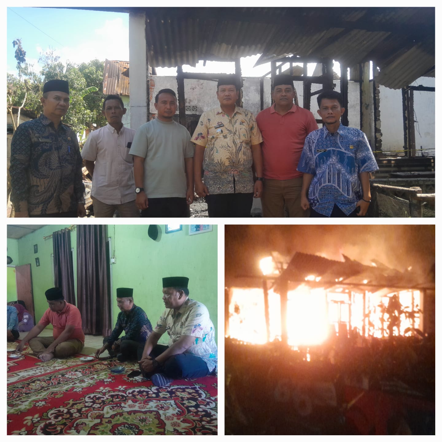 Forkopimcam Bukit Malintang Kunjungi Korban Kebakaran di Desa Sidodadi.
