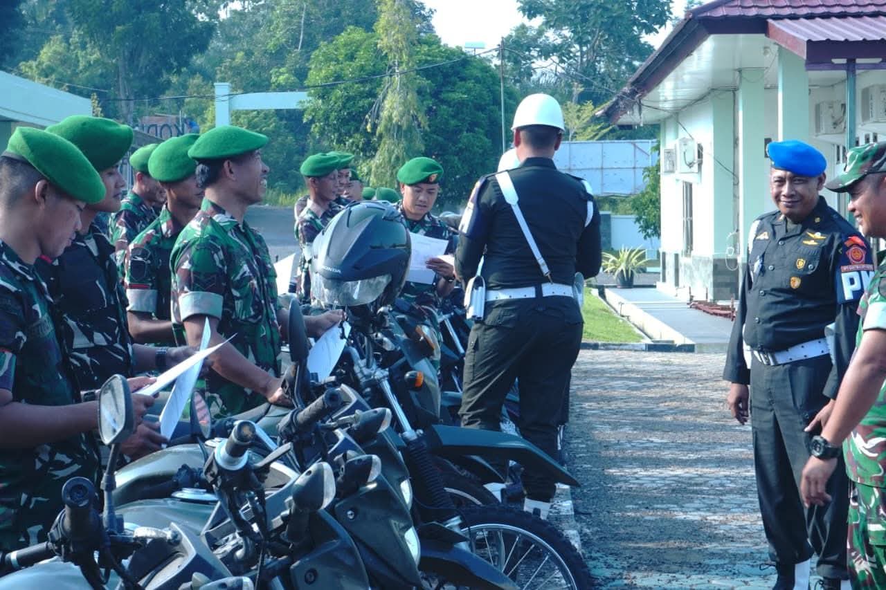 Perkuat Kedisiplinan dan Keselamatan Berlalu Lintas, Kodim 0425/Seluma Terima Sosialisasi dari Subdenpom Persiapan Manna