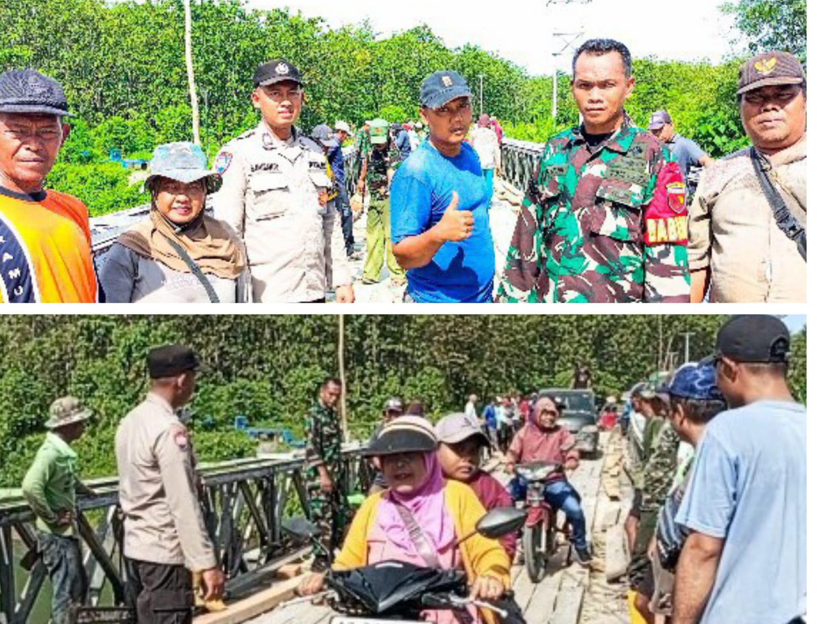 Komunitas Peduli Jalan, Bersama TNI-Polri dan Pemdes, Perbaiki Kerusakan Jembatan Lintas Waetina