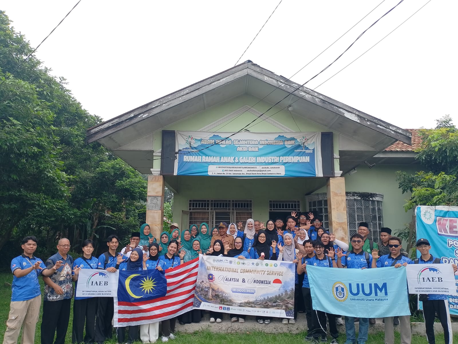 KKN Internasional UUM dan Perguruan Tinggi Indonesia Kunjungi Yayasan AKSI BAIK serta Kampung Tahu Binjai