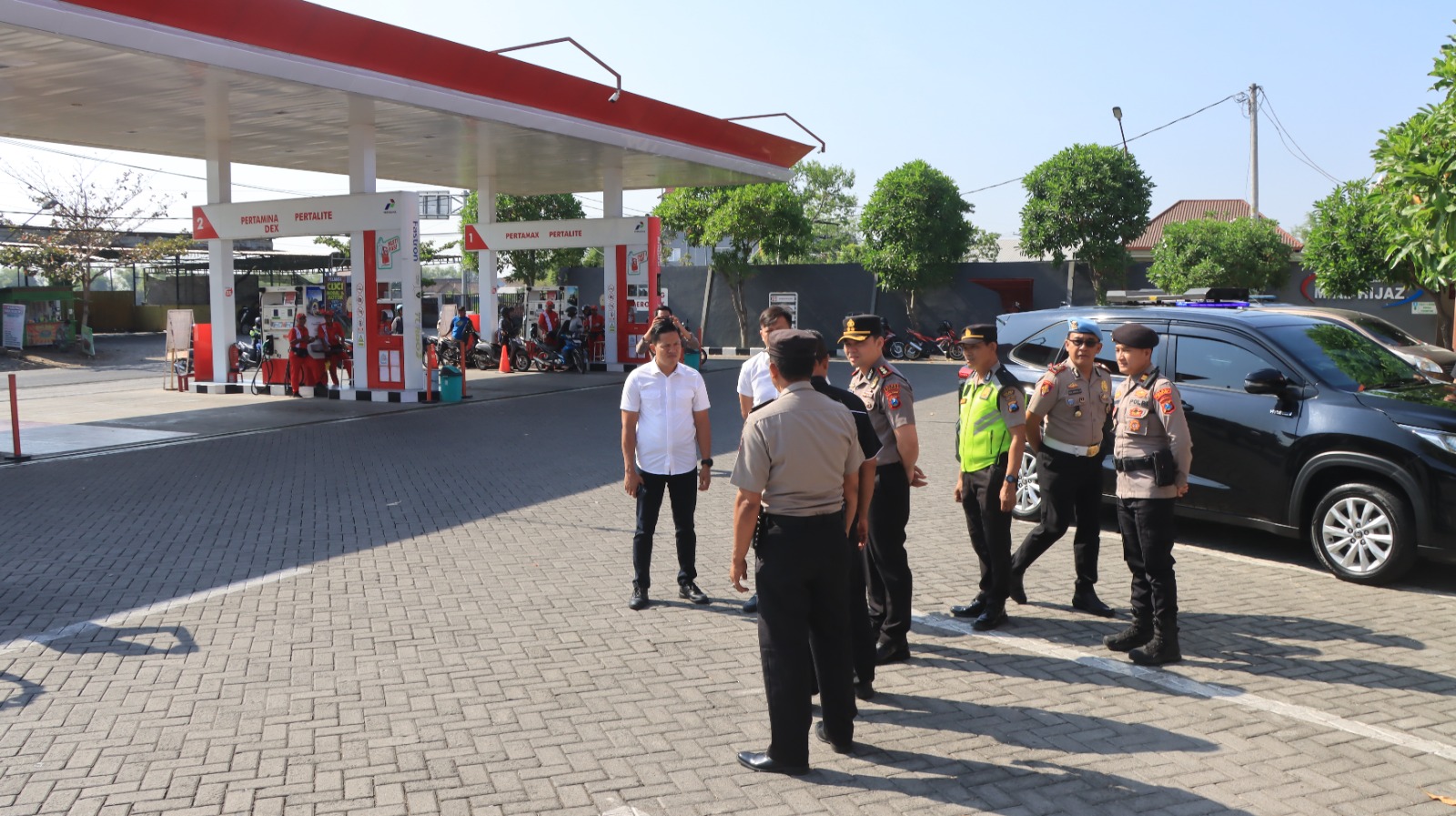 Patroli Jogo Omah, Kapolres Nganjuk Sidak Tiga SPBU Pastikan Stok BBM Aman