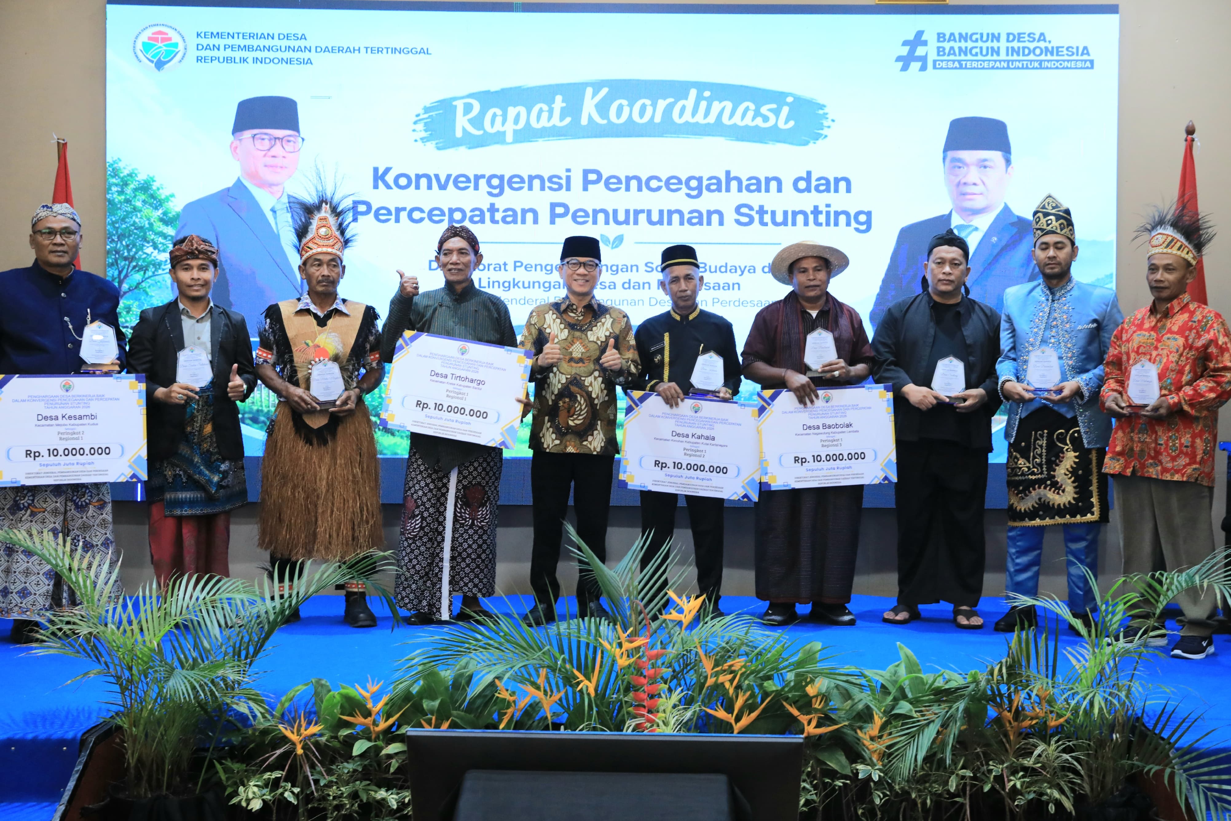 Beri Penghargaan Kepada Desa Berkinerja Baik, Mendes Yandri Sebut Pencegahan Stunting Jadi Kata Kunci Kemajuan Bangsa