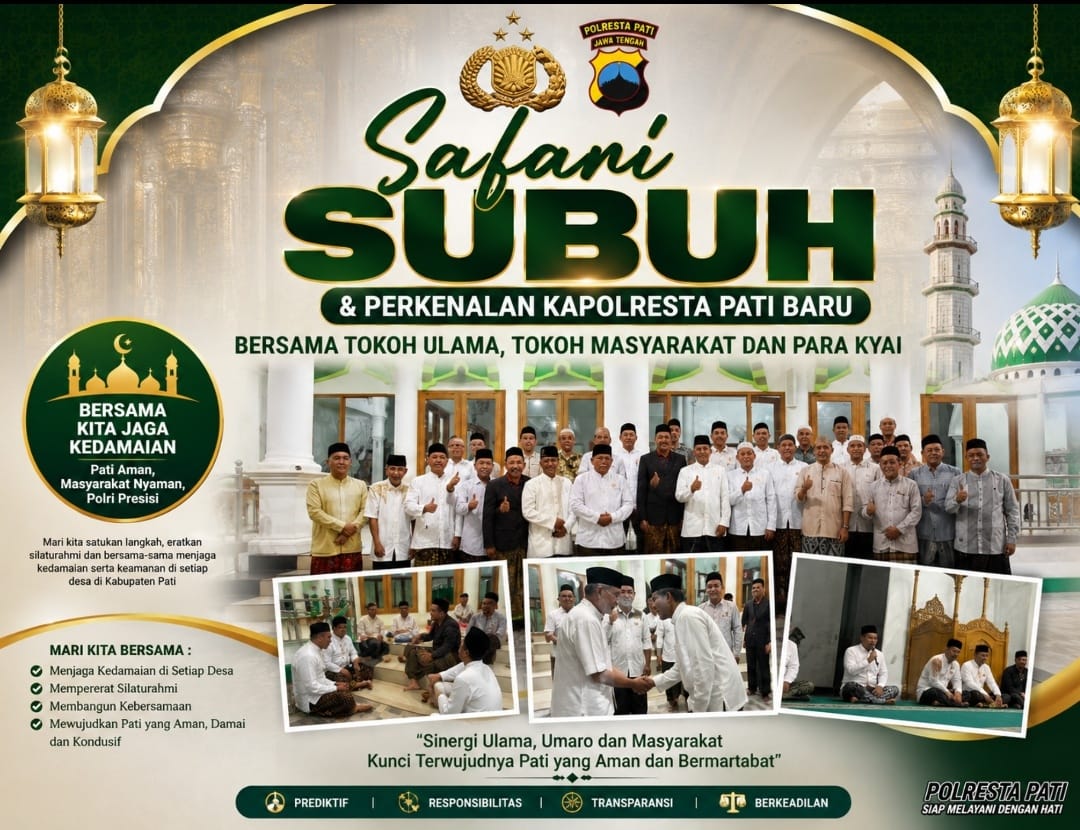 Mendekatkan Dengan Tokoh Agama,Kapolresta Pati Perkenalkan Diri Lewat Safari Subuh