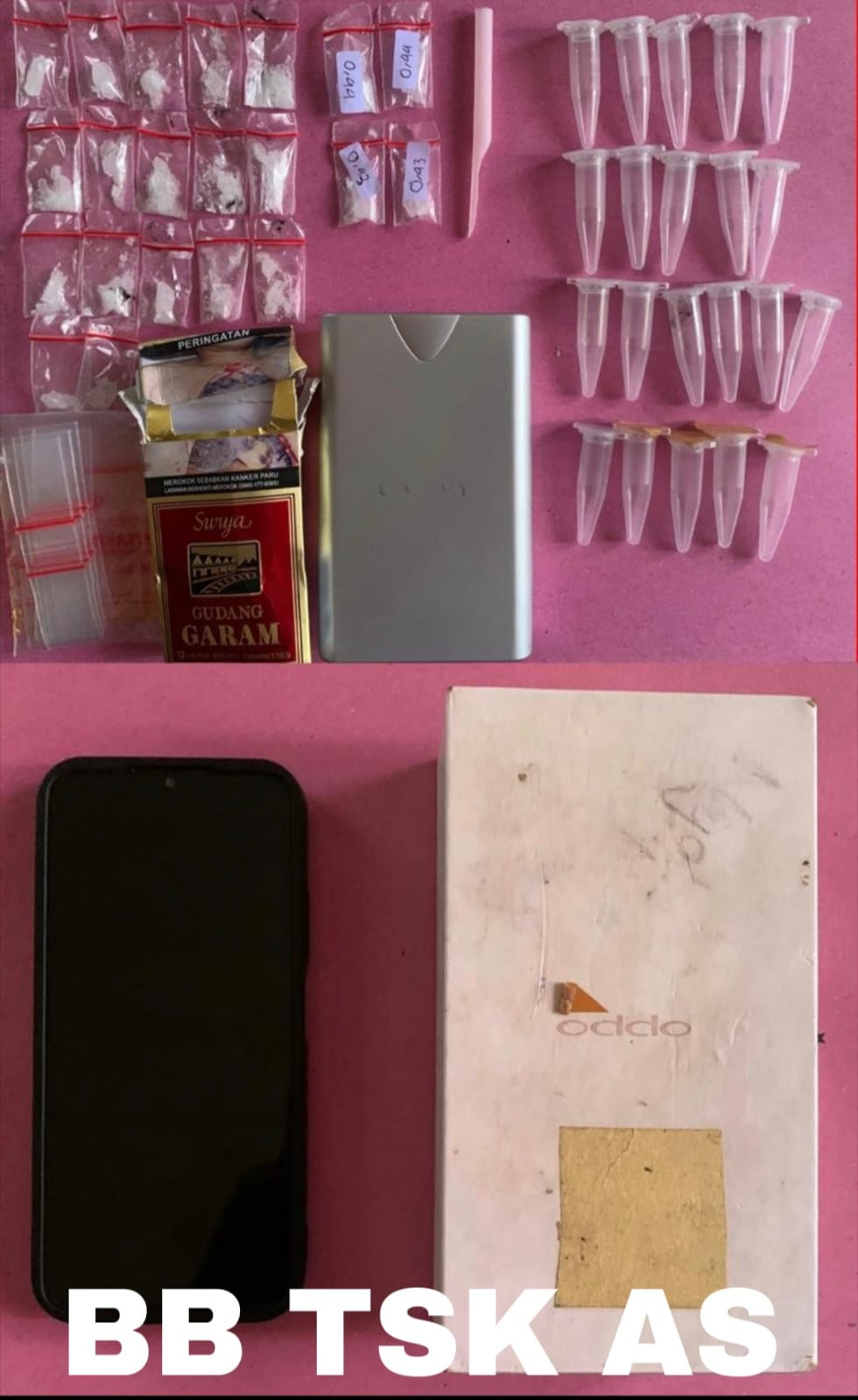 Satresnarkoba Nganjuk Bongkar Dua Kasus Sabu, Barang Bukti 6,56 Gram Disita