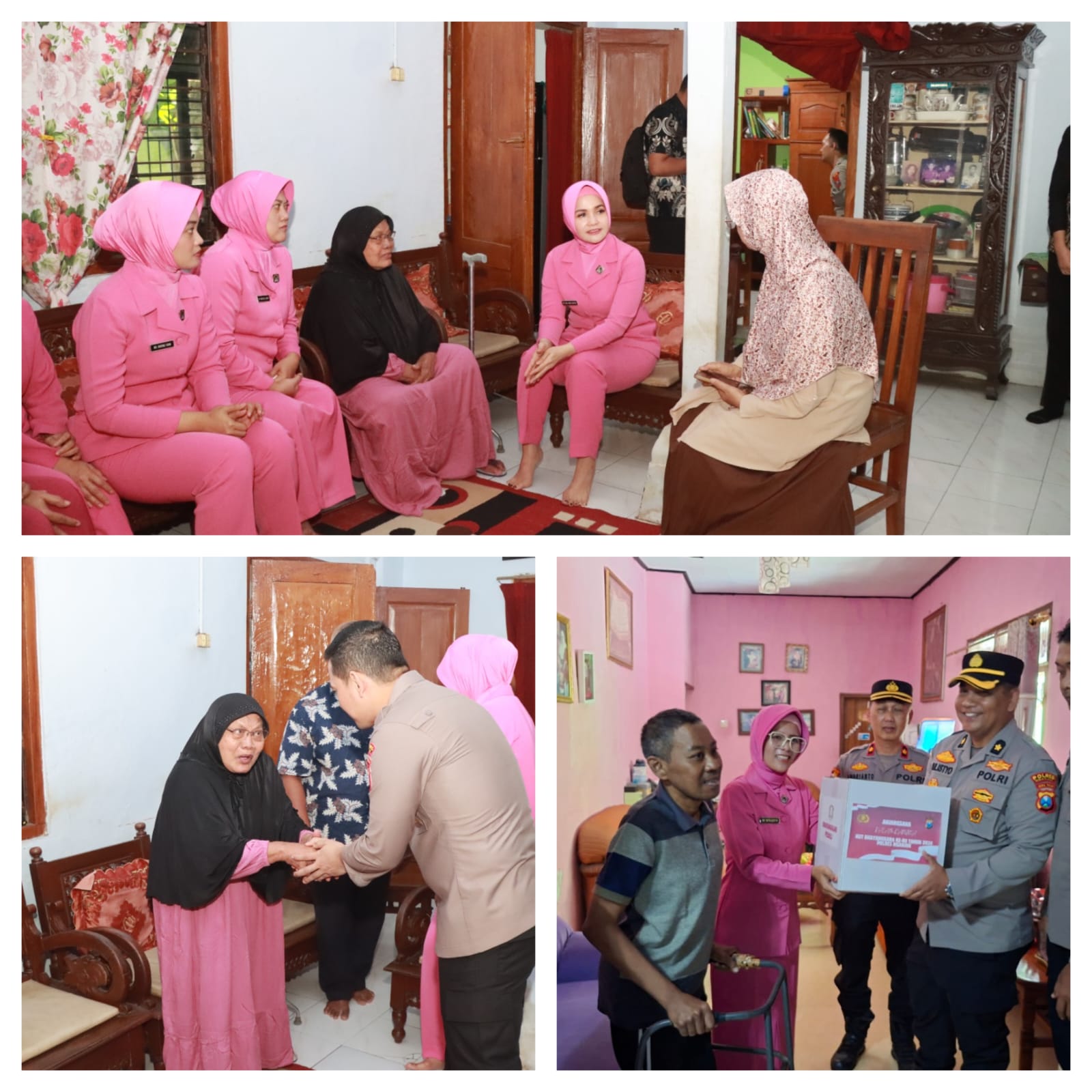 Polres Nganjuk Gelar Anjangsana Hari Bhayangkara, Berikan Bantuan dan Dukungan Moril