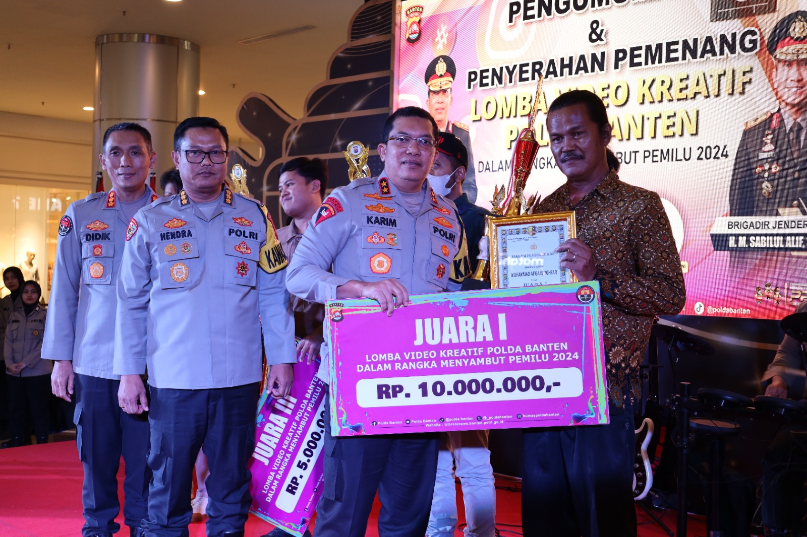 Polda Banten Umumkan Pemenang Lomba Video Kreatif Dalam Rangka